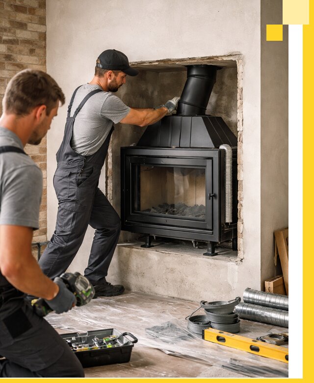 Установка каминных топок в Гагарине: монтаж, подключение