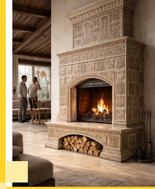 Купить изразцовый камин в Гагарине от 260100 р. | ЭриданГгр