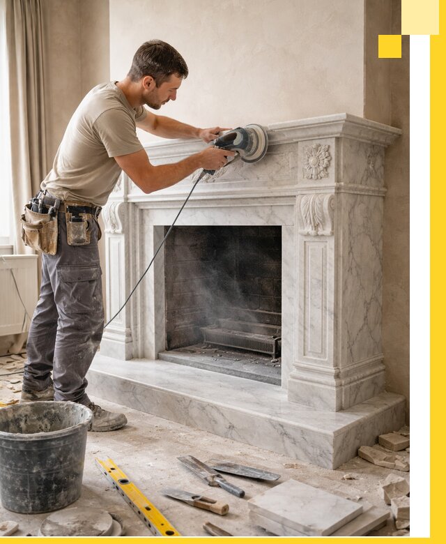 Изготовление и установка мраморных каминов в Гагарине под ключ