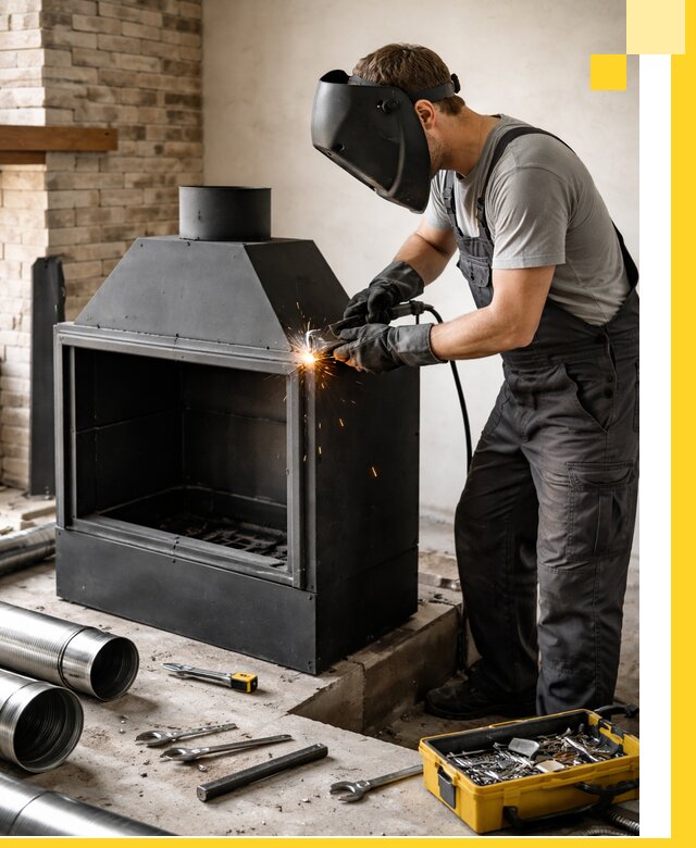 Продажа и установка металлических каминов в Гагарине под ключ