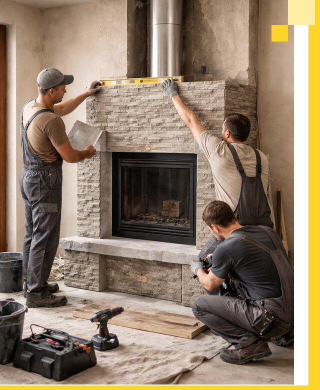 Профессиональный монтаж каминов под ключ в Гагарине для дома