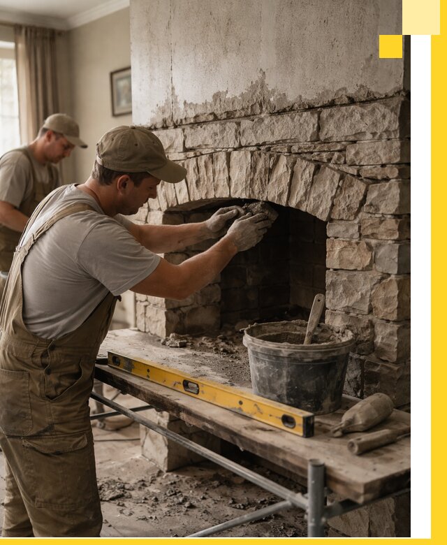 Изготовление каминов под ключ в Гагарине, монтаж и отделка