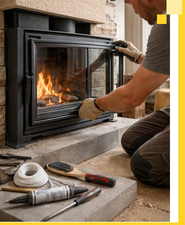 Производство, монтаж и доставка каминов со стеклом в Гагарине