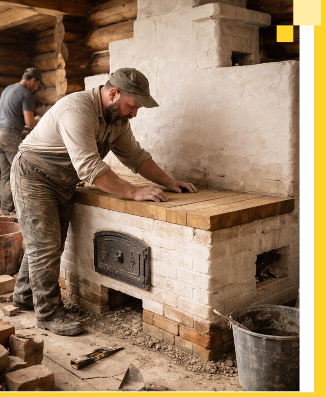 Проектирование и установка русской печи с лежанкой в Гагарине