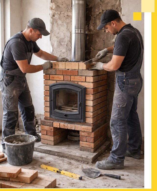 Монтаж печи камина под ключ в Гагарине с гарантией и пусконаладкой