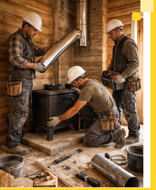 Профессиональный монтаж банных печей и дымоходов в Гагарине