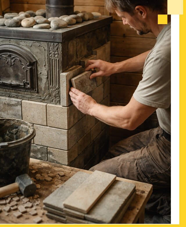 Облицовка банных печей в Гагарине профессиональная отделка