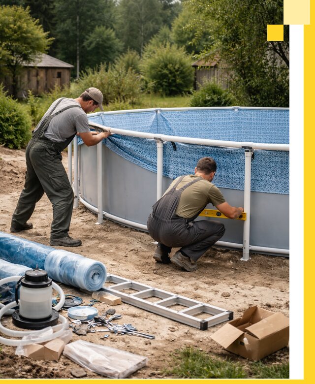 Установка и монтаж каркасных бассейнов в Гагарине под ключ