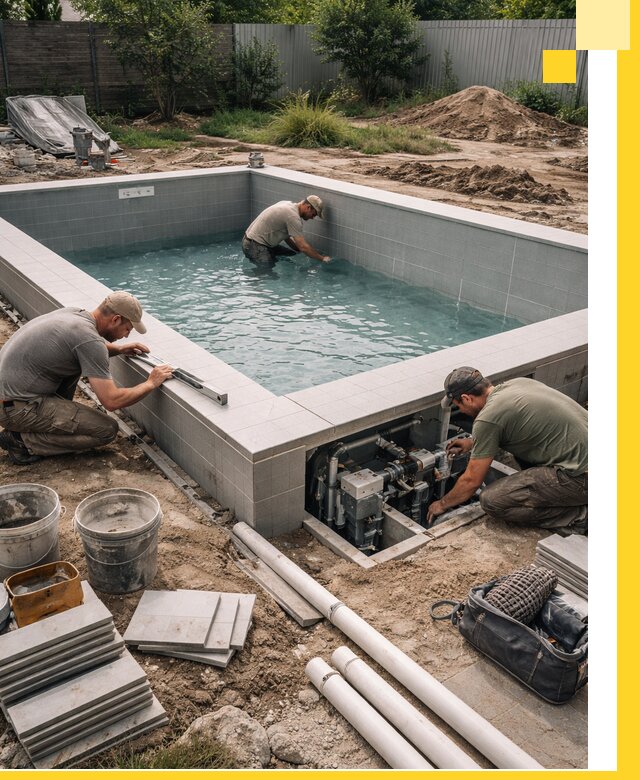 Строительство и монтаж бассейнов для дачи под ключ в Гагарине