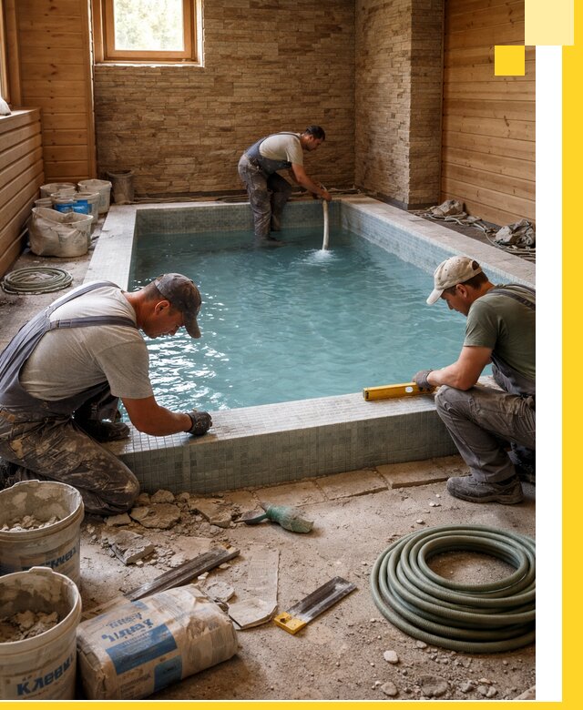 Проектирование и строительство бассейнов для бани в Гагарине