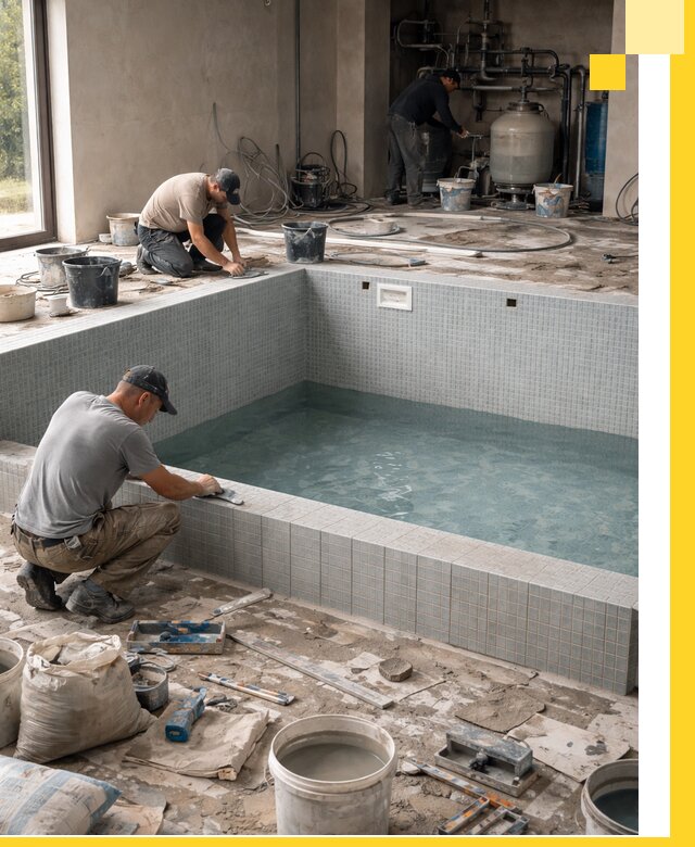 Строительство и монтаж бассейнов в помещении в Гагарине