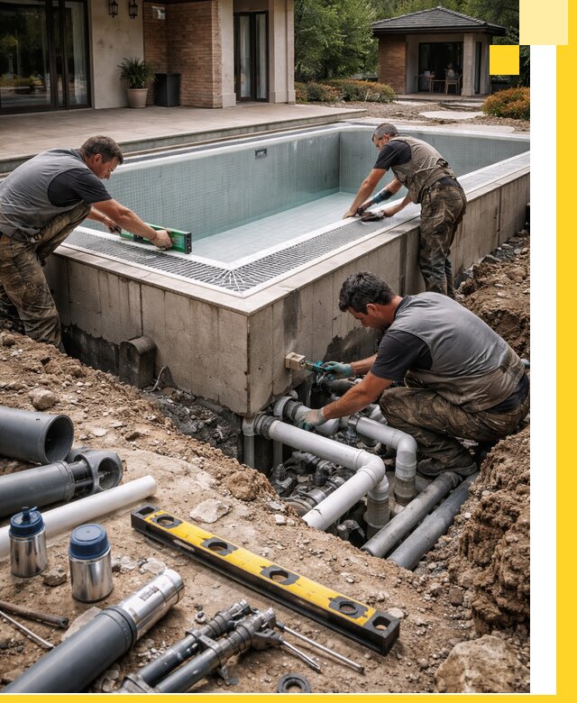 Строительство переливных бассейнов в Гагарине под ключ