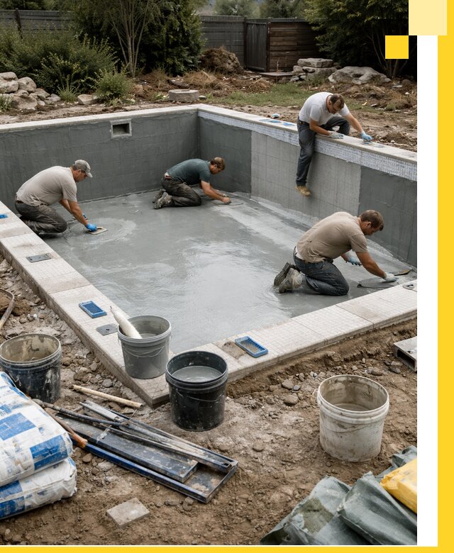 Изготовление и монтаж чаши бассейна под ключ в Гагарине