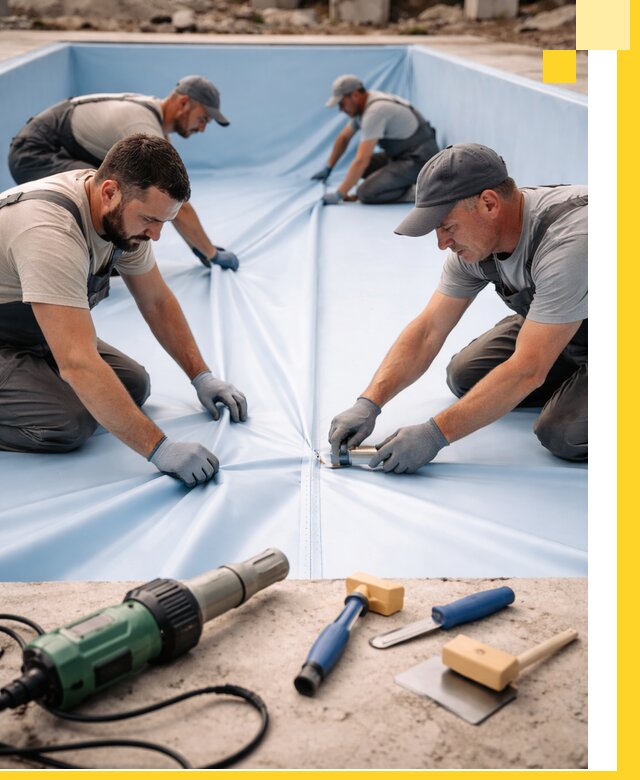 ПВХ пленка для бассейнов с монтажом и гарантией в Гагарине