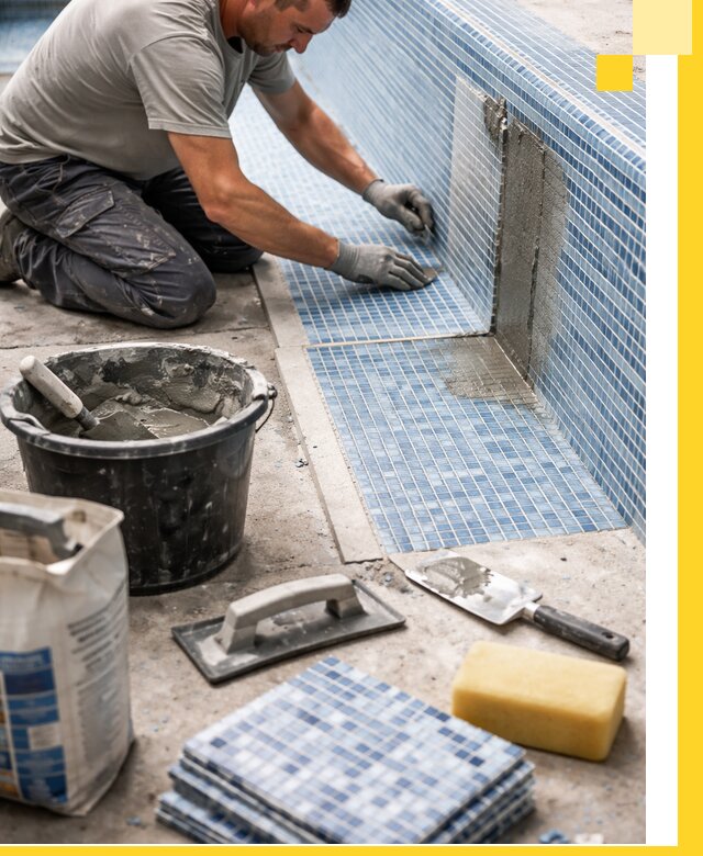 Укладка и ремонт мозаики для бассейнов под ключ в Гагарине