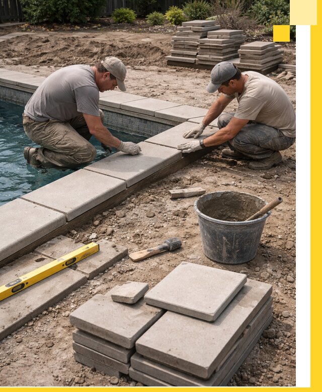 Установка и изготовление копингового камня для бассейнов в Гагарине