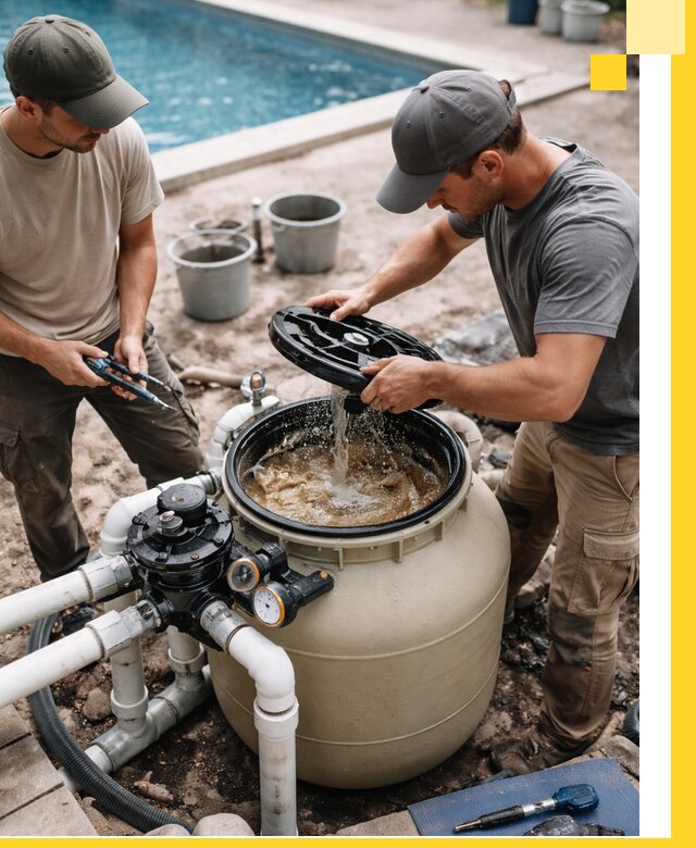 Установка и обслуживание песочных фильтров для бассейнов в Гагарине