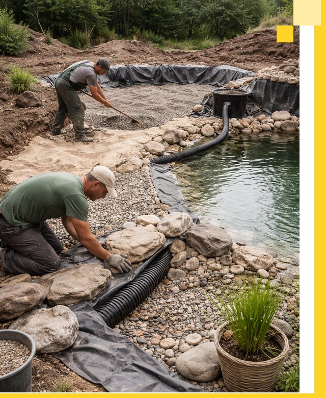 Строительство природных бассейнов и озер в Гагарине под ключ