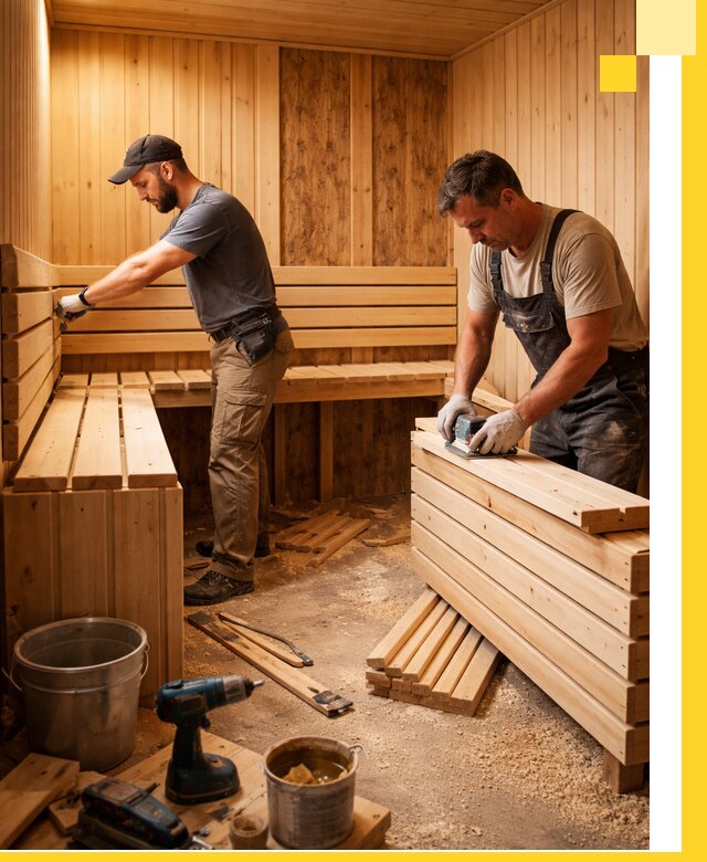 Профессиональный комплексный ремонт саун под ключ в Гагарине