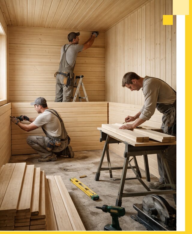 Обшивка саун в Гагарине из натуральной древесины под ключ