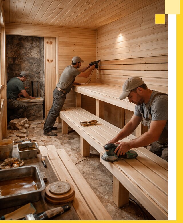 Профессиональная отделка бань в Гагарине под ключ, с гарантией