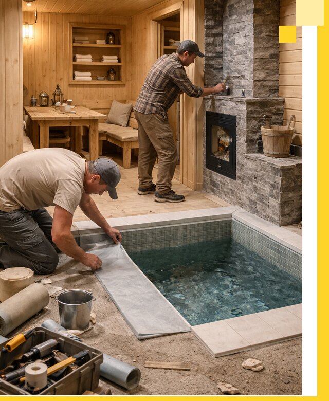 Строительство бань с комнатой отдыха под ключ в Гагарине