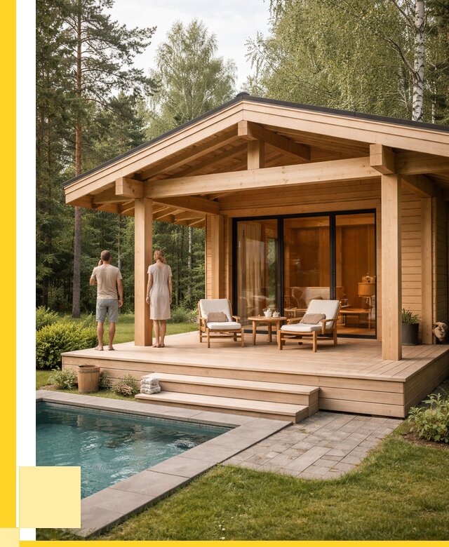 Бани с террасой под ключ в Гагарине от 624240 р. | ЭриданГгр