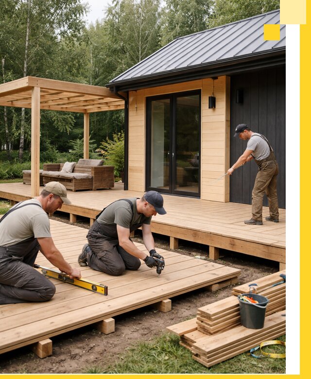 Строительство бань с террасой и бассейном под ключ в Гагарине