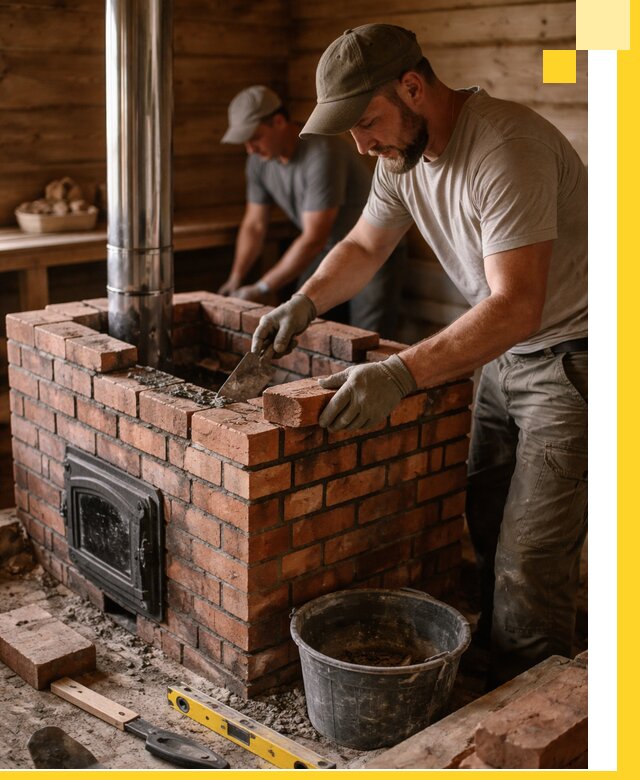 Кирпичные печи для бани под ключ в Гагарине, проект и монтаж