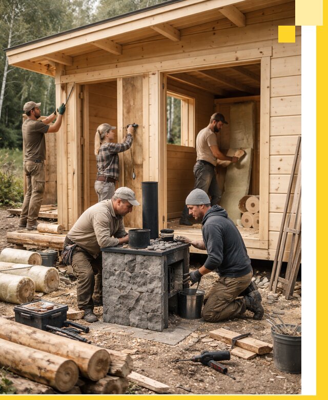 Купить баню под ключ в Гагарине строительство монтаж отделка