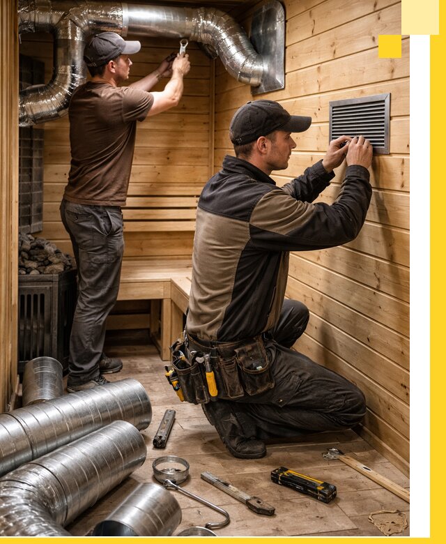 Проектирование и монтаж вентиляции бани в Гагарине под ключ