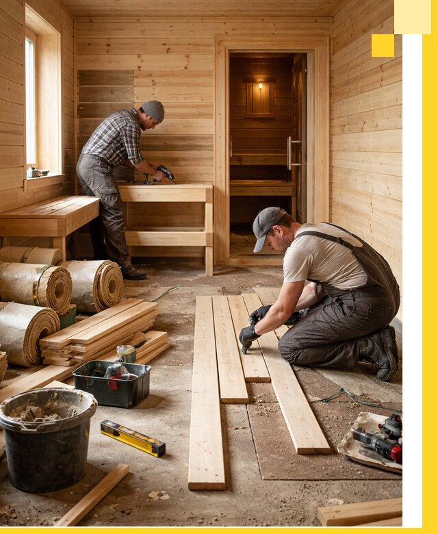 Индивидуальный проект бани с комнатой отдыха под ключ в Гагарине