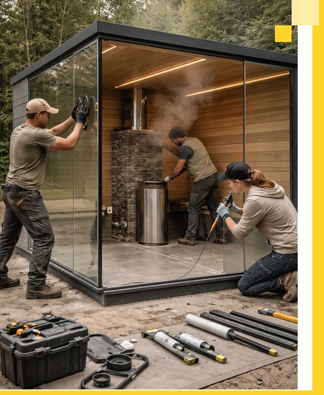 Проектирование и строительство стеклянных бань в Гагарине