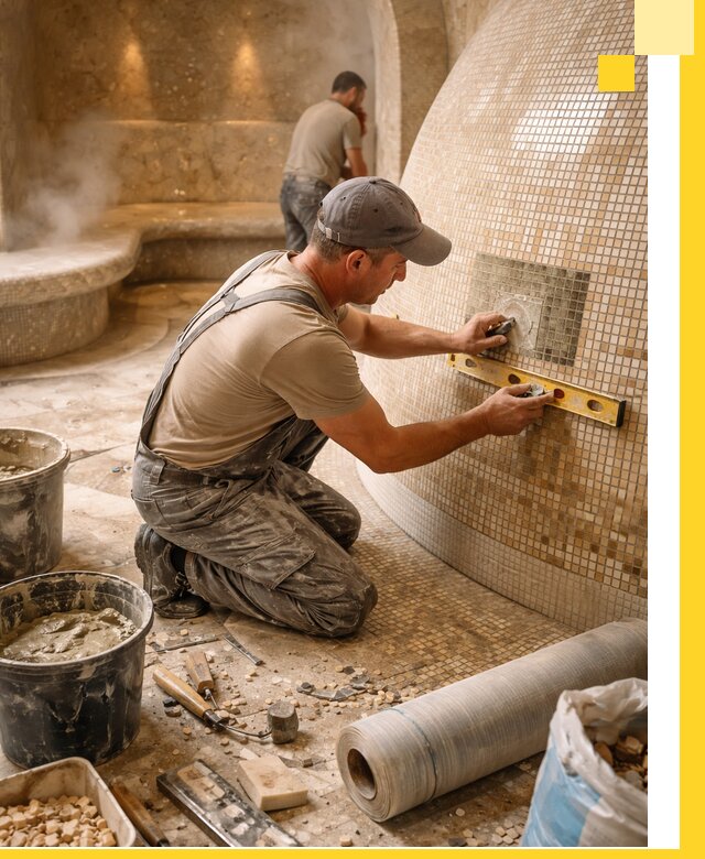 Хамам под ключ в Гагарине: проектирование, строительство, отделка