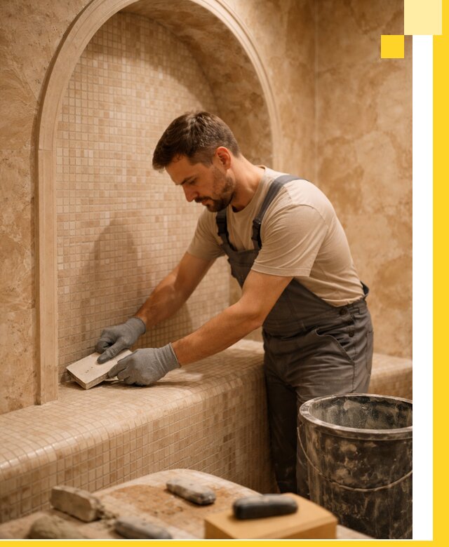 Профессиональная отделка хамамов с мозаикой под ключ в Гагарине