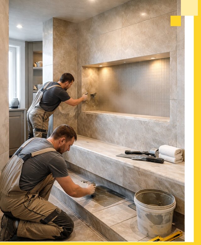 Профессиональное строительство хамама в квартире в Гагарине